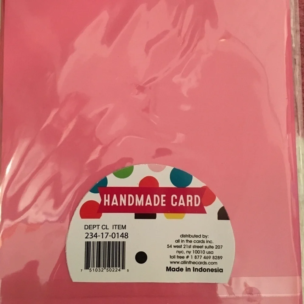 3 Handmade Greeting Cards Blank Envelopes Cupcake Birthday Confetti Glitter Pink